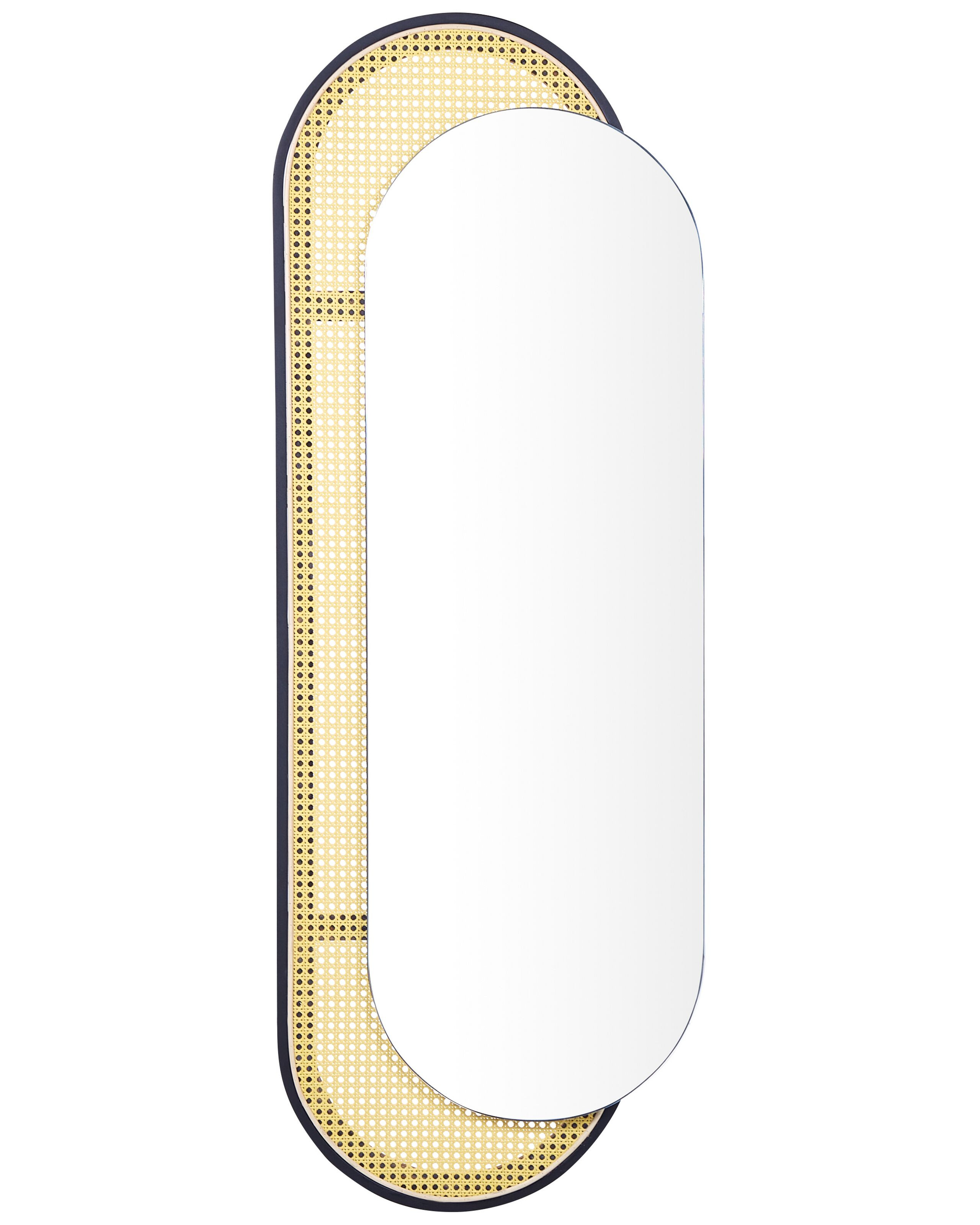 Ozdobne lustro ścienne rattanowe 51 x 143 cm jasne