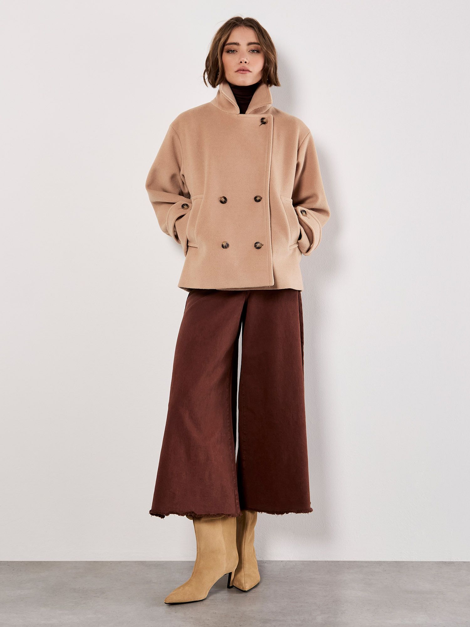 Apricot Tailored Short Peacoat Jacket