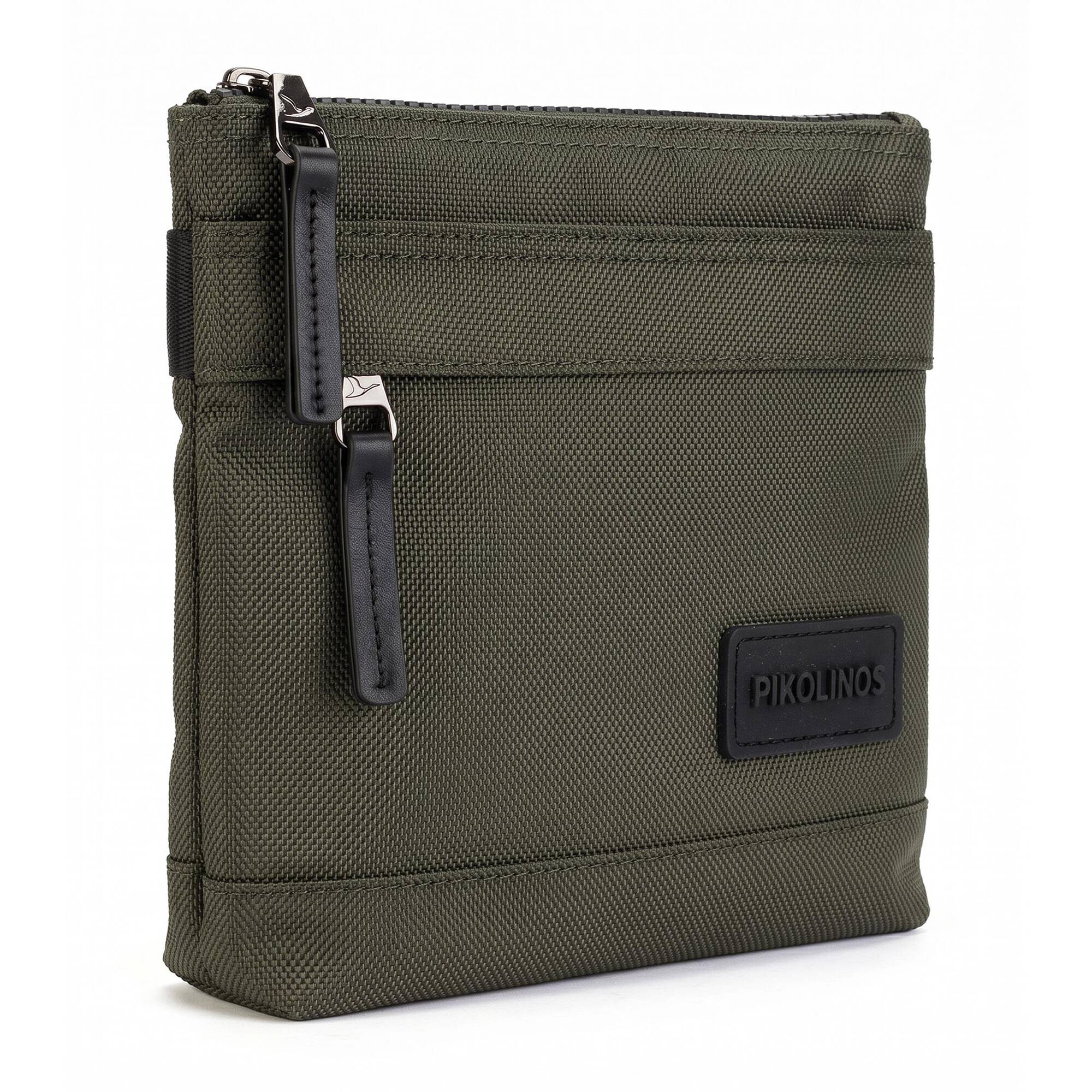 OLITE - Bandolera textil con detalles en piel para hombre