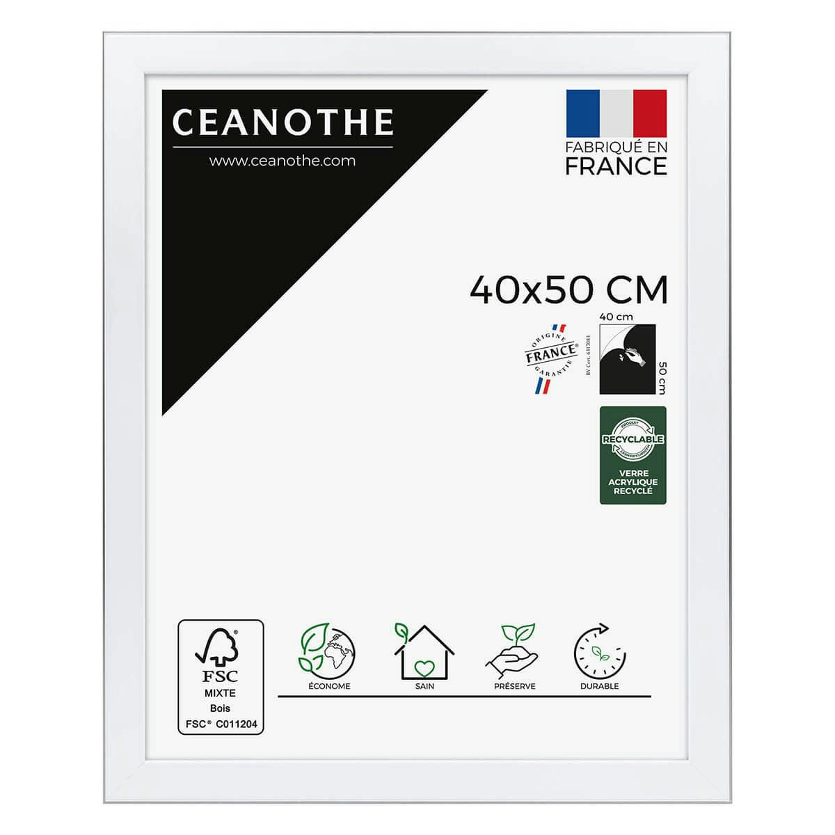 NEWTON - Cadre photo Newton acier 40x50 cm résine recyclée