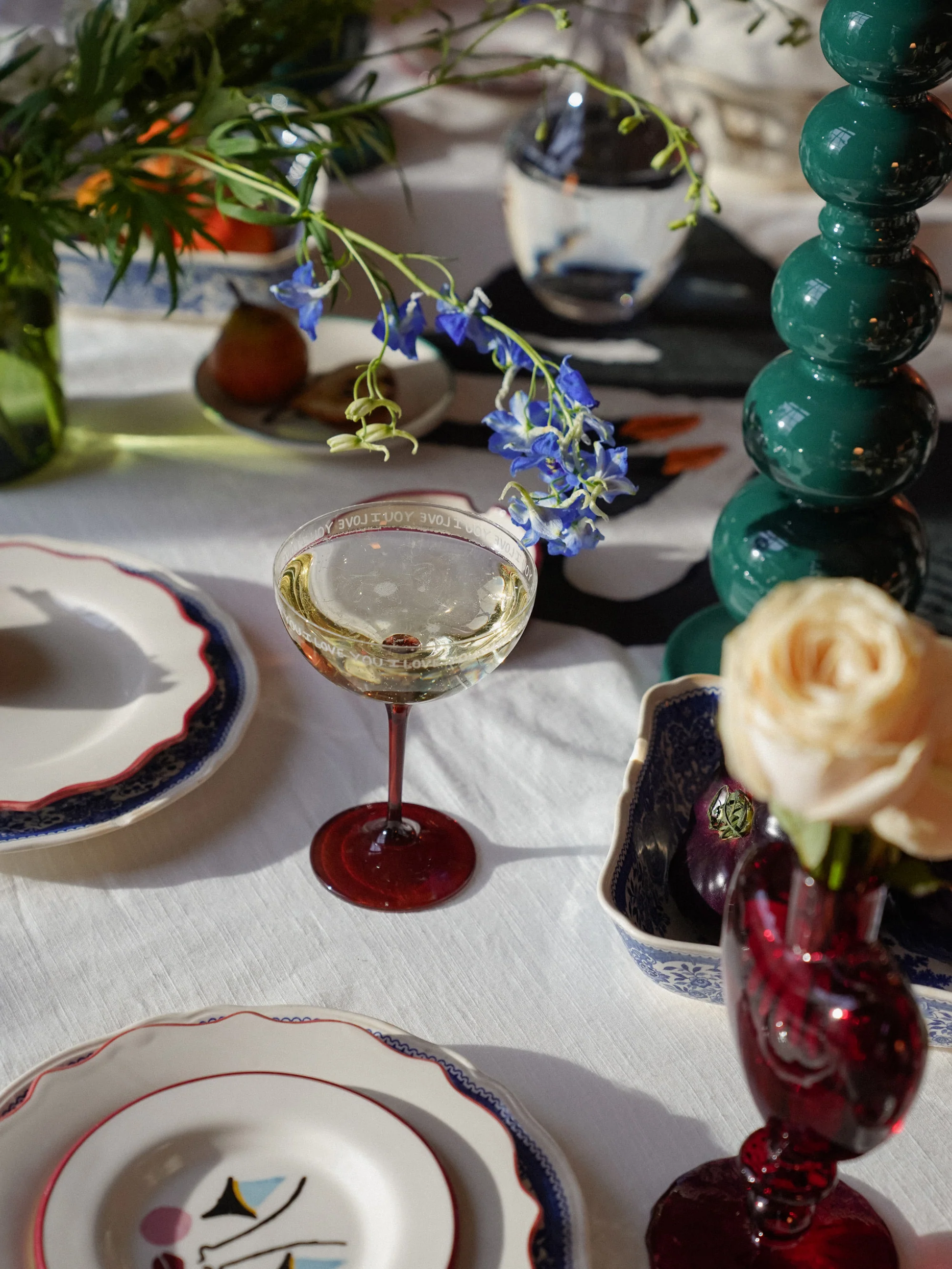Kristall-Champagnerschalen I Love You, 2er-Set