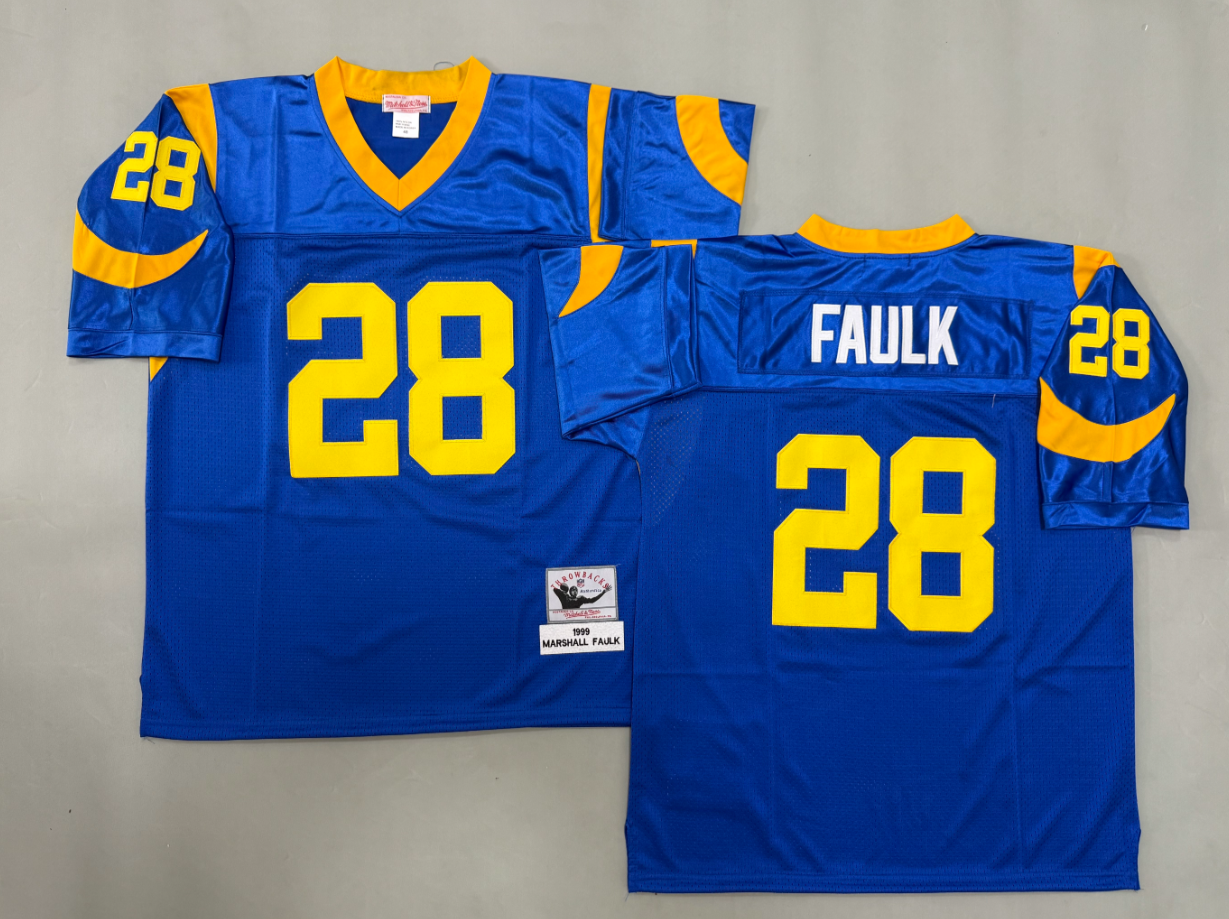 Marshall Faulk Los Angeles Rams Authentic Throwback Retired Player Jersey