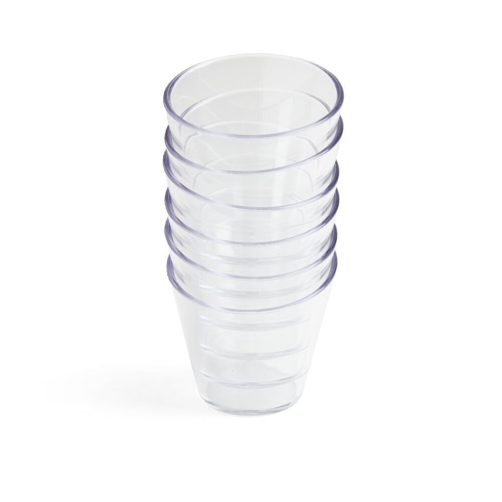 Lot de 6 verrines 100ml plastique transparent Ø6,9xH6,7cm