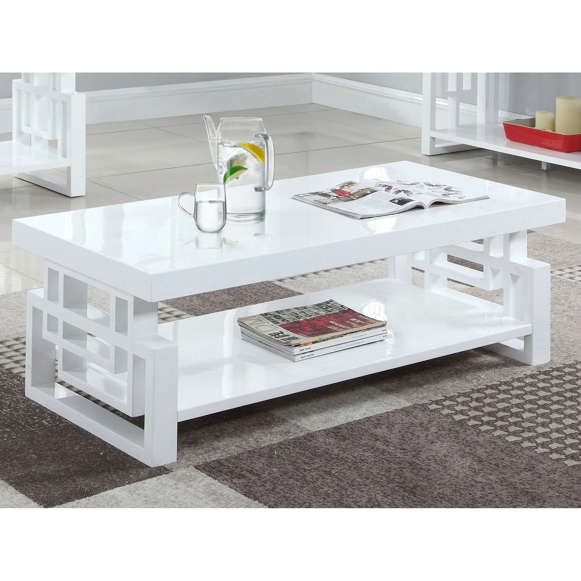 Schmitt Rectangular Coffee Table White High Gloss