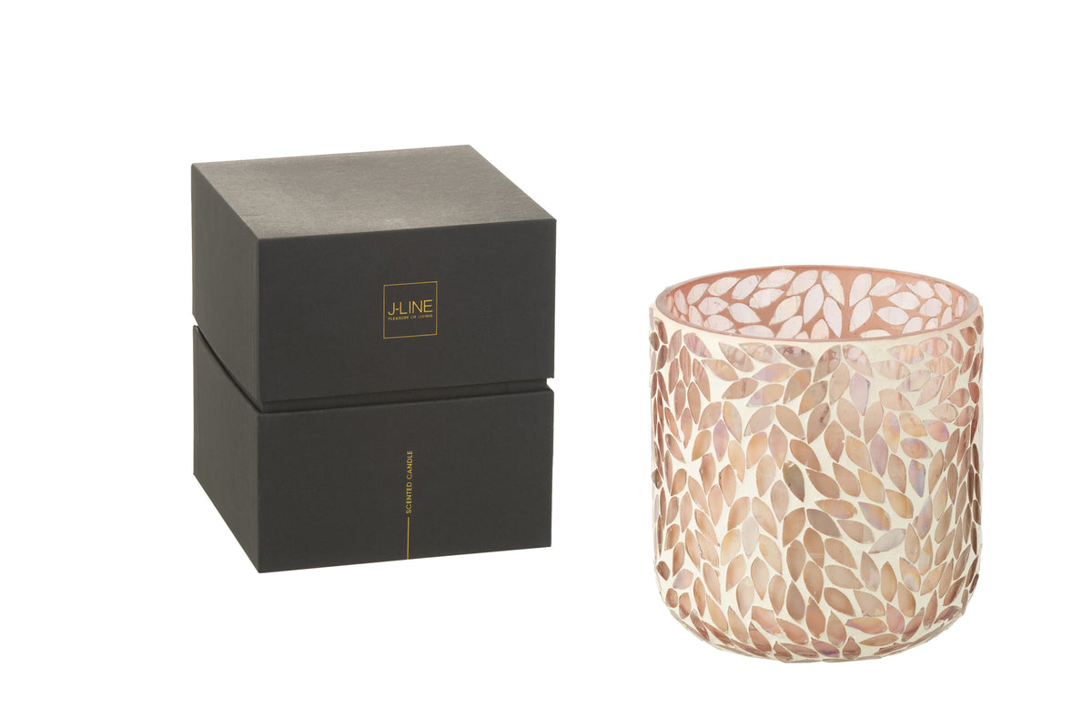 J-Line geurkaars Tender Rose - glas - roze - medium - 70U