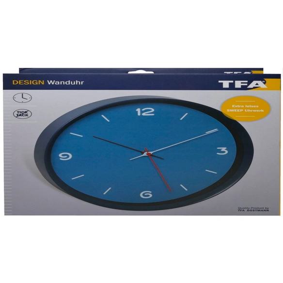 Wanduhr (Analog), BxHxT: 30,9 x 30,9 x 5 cm, blau