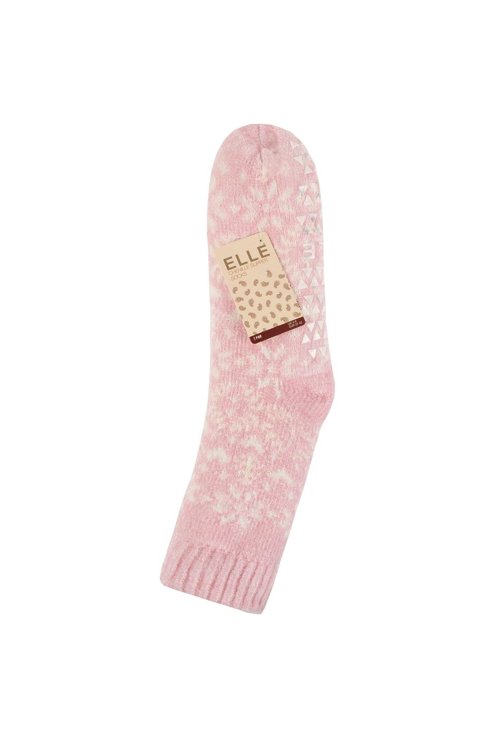 ELLE Women's 1 Pair Faux Fur Chenille Slipper Socks