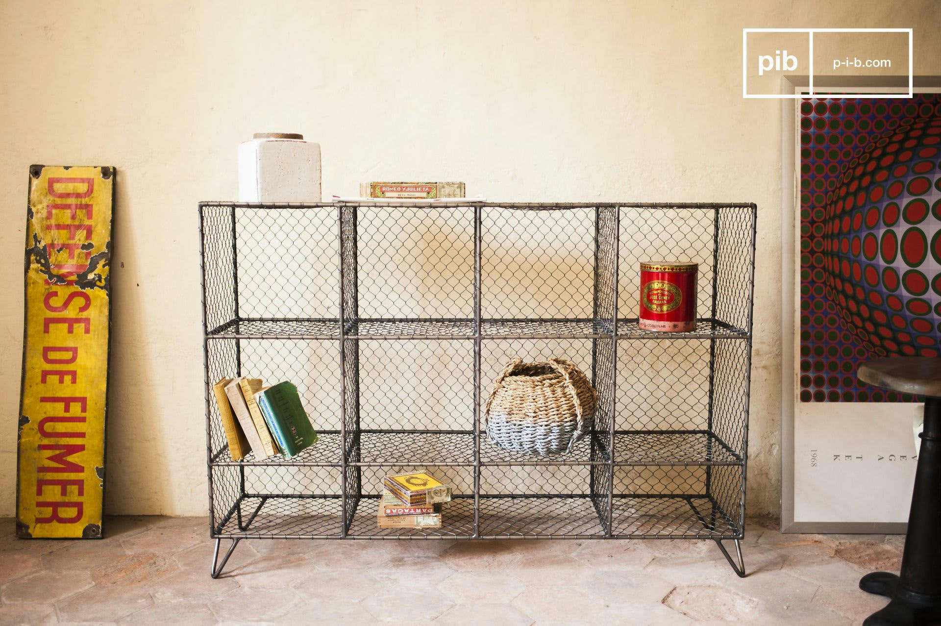 ONTARIO - Console industrielle en métal argenté