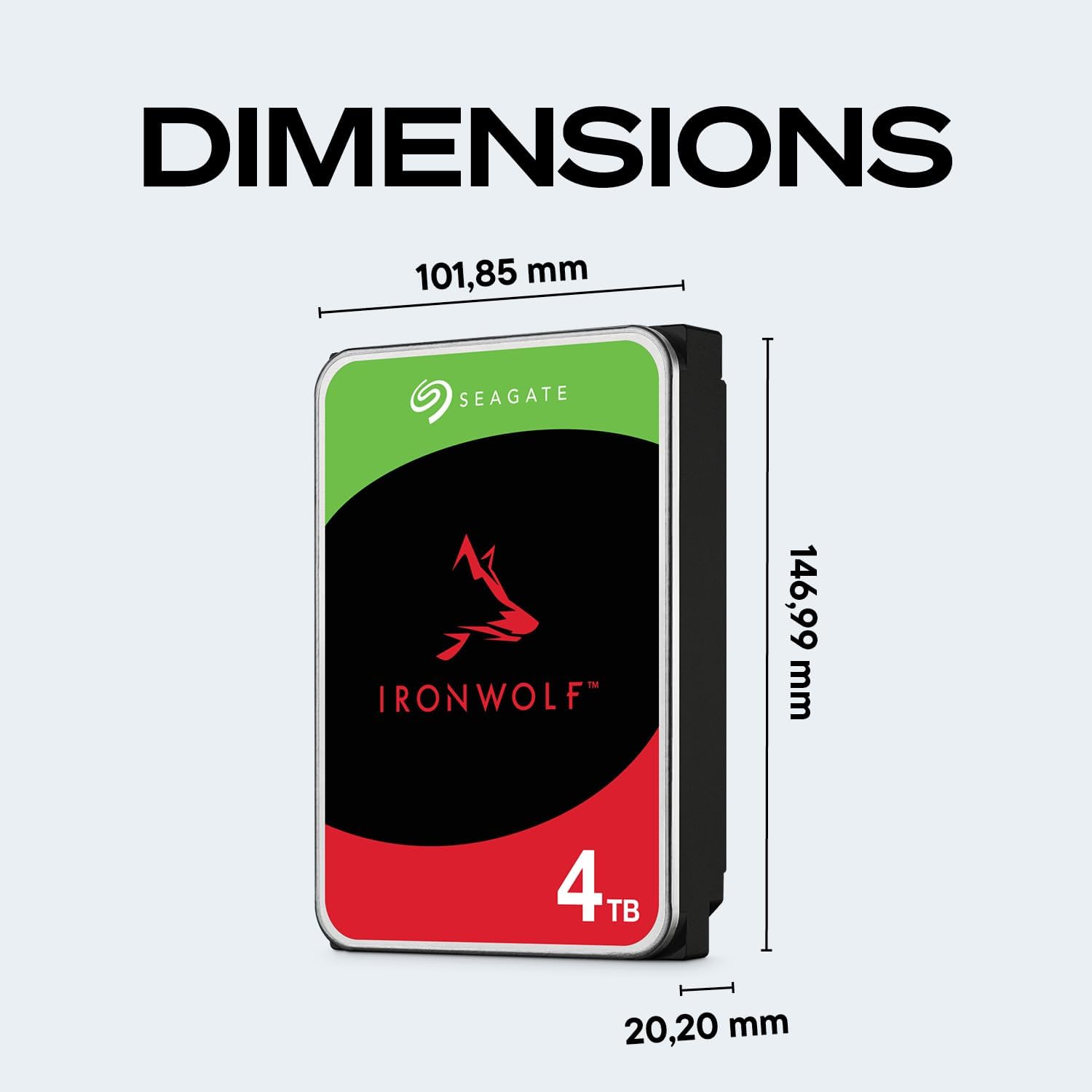 Seagate IronWolf 4TB NAS Internal Hard Drive CMR 3.5 Inch SATA 6Gb/s 5400 RPM 64MB Cache for RAID Network Attached Storage Rescue Services (ST4000VNZ06/006)