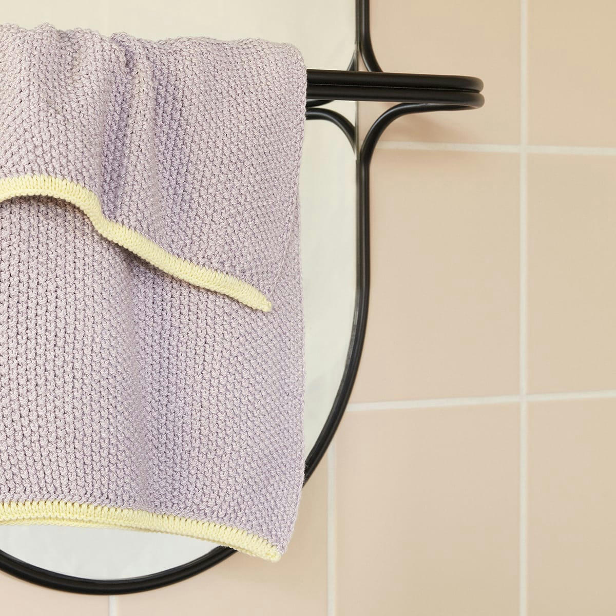 HERB - Torchon en violet et jaune 40x60cm