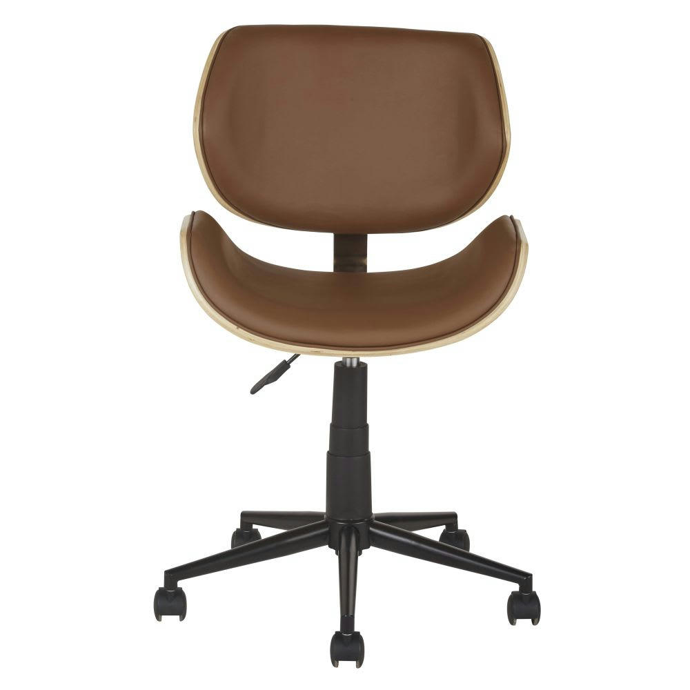 Kent - Chaise de bureau réglable à roulettes marron