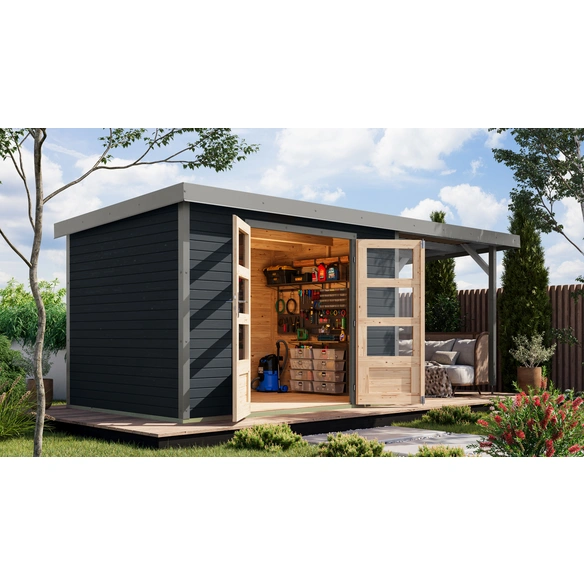 Gartenhaus »Osterby 4 C«, BxHxT: 538,5 x 209 x 213 cm (Außenmaße inkl. Dachüberstand), Wandstärke 19 mm