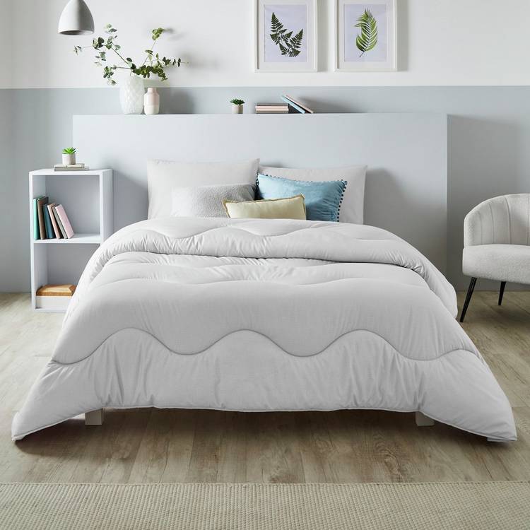 Night Lark Cloud Linen Print Coverless Grey Duvet - Single