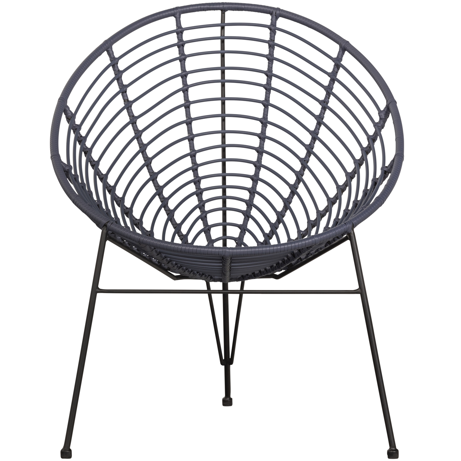 WOOOD loungestoel buiten Jane - PE/Metaal - Inkt - 88x72x81