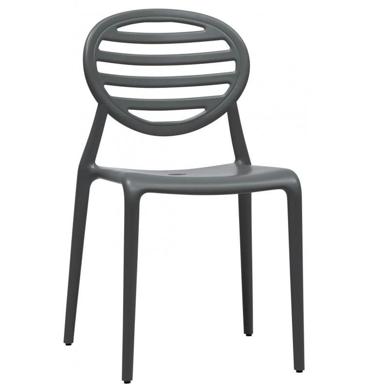 TOP GIO - Chaise design en plastique gris