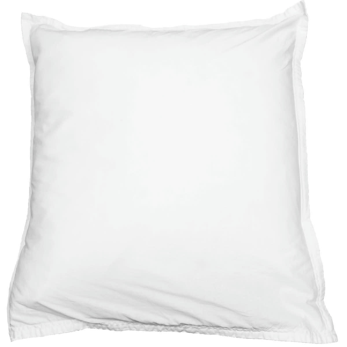 HOME WASHED - Lot de 2 taies d'oreiller en percale lavée  blanc 65x65 cm