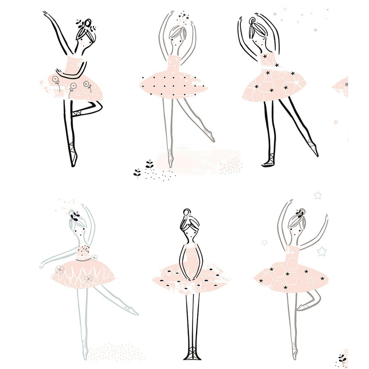 BALLERINA - Affiche danseuse en Papier Rose