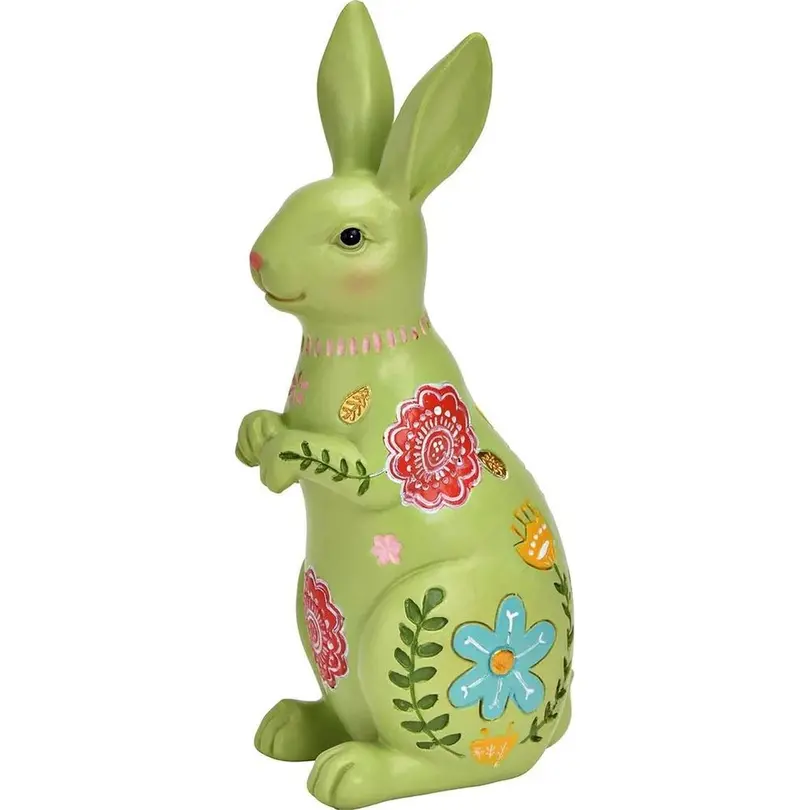 Figur Hasenfigur Blumendekor