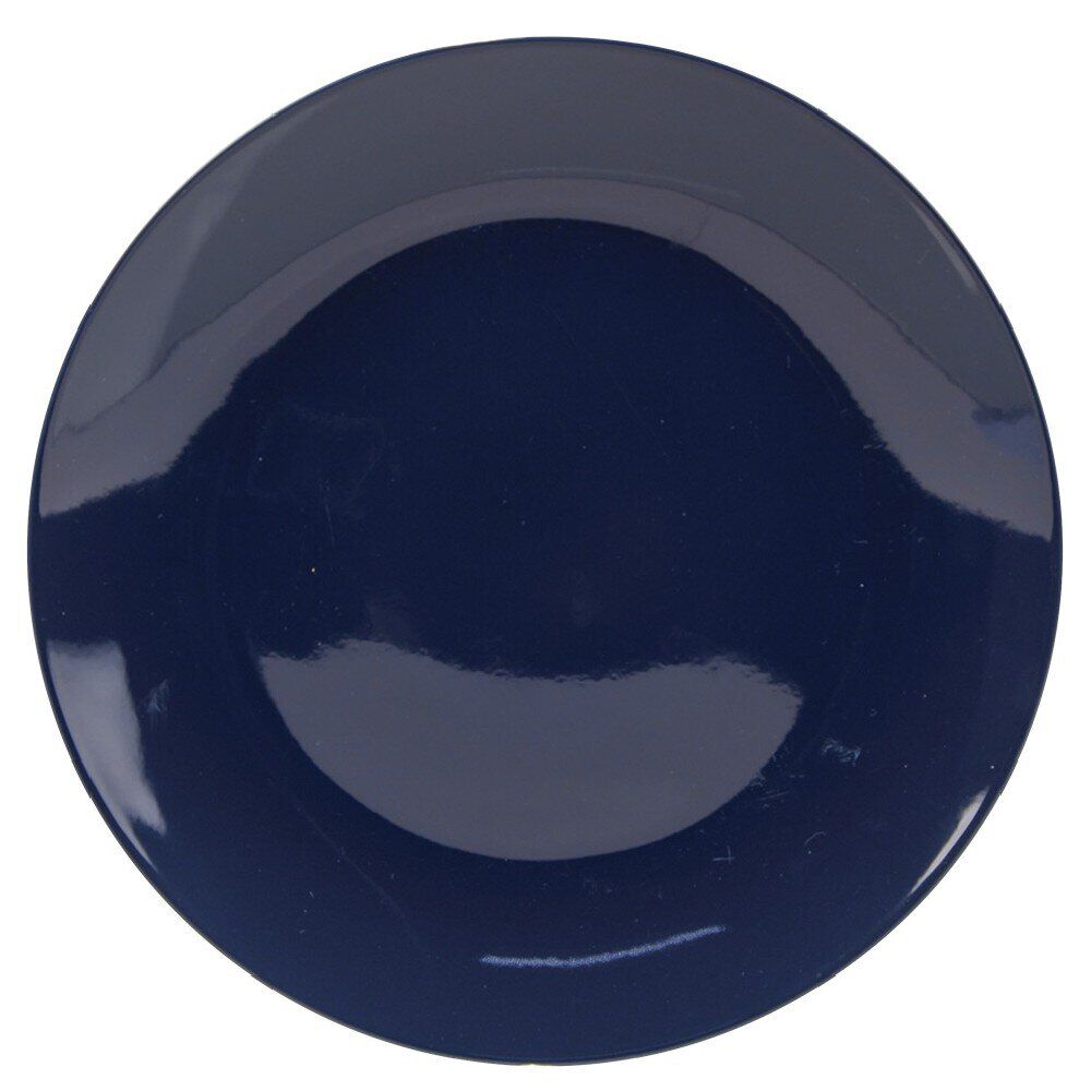 Assiette à dessert ronde vague japonaise bleue et blanche Ø20.5cm