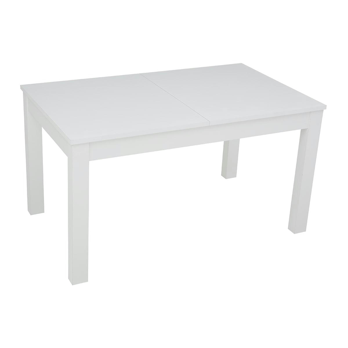 - Table à manger extensible 4 à 6 places stratifiés blanc