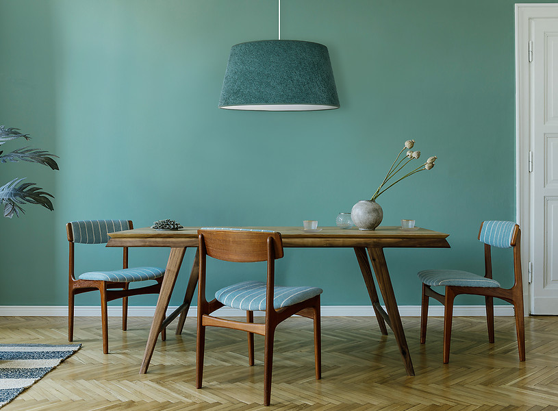 Lampa wisząca Boucle tkaninowa zielona
