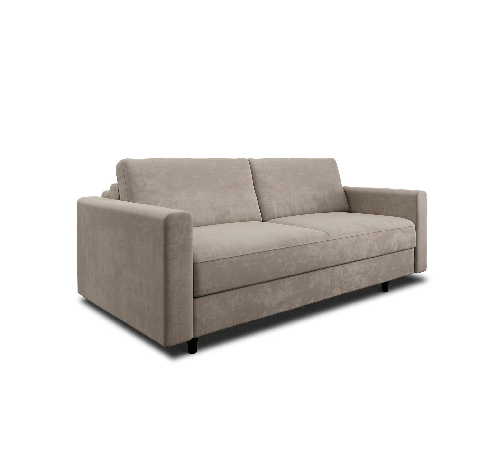 HAILIE JADE - Canapé convertible matelas velours beige taupe 140cm