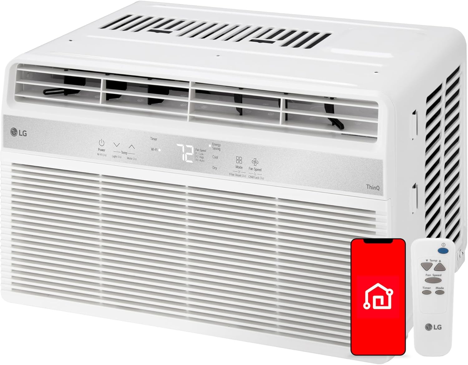 LG 6000 BTU Window Air Conditioner[2024 New] Remote Control, WiFi Enabled works with LG ThinQ, Alexa, Hey Google, Washable Filer Ultra-Quiet Cools Small Room up to 250 Sq.Ft AC Unit White LW6024RSMX