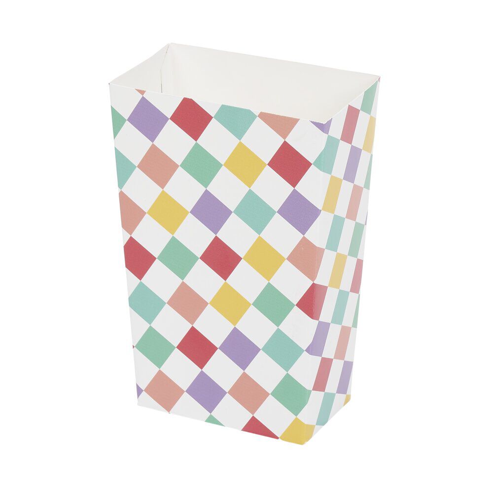 BoÎte à bonbons motif arlequin multicolore thème candy x4