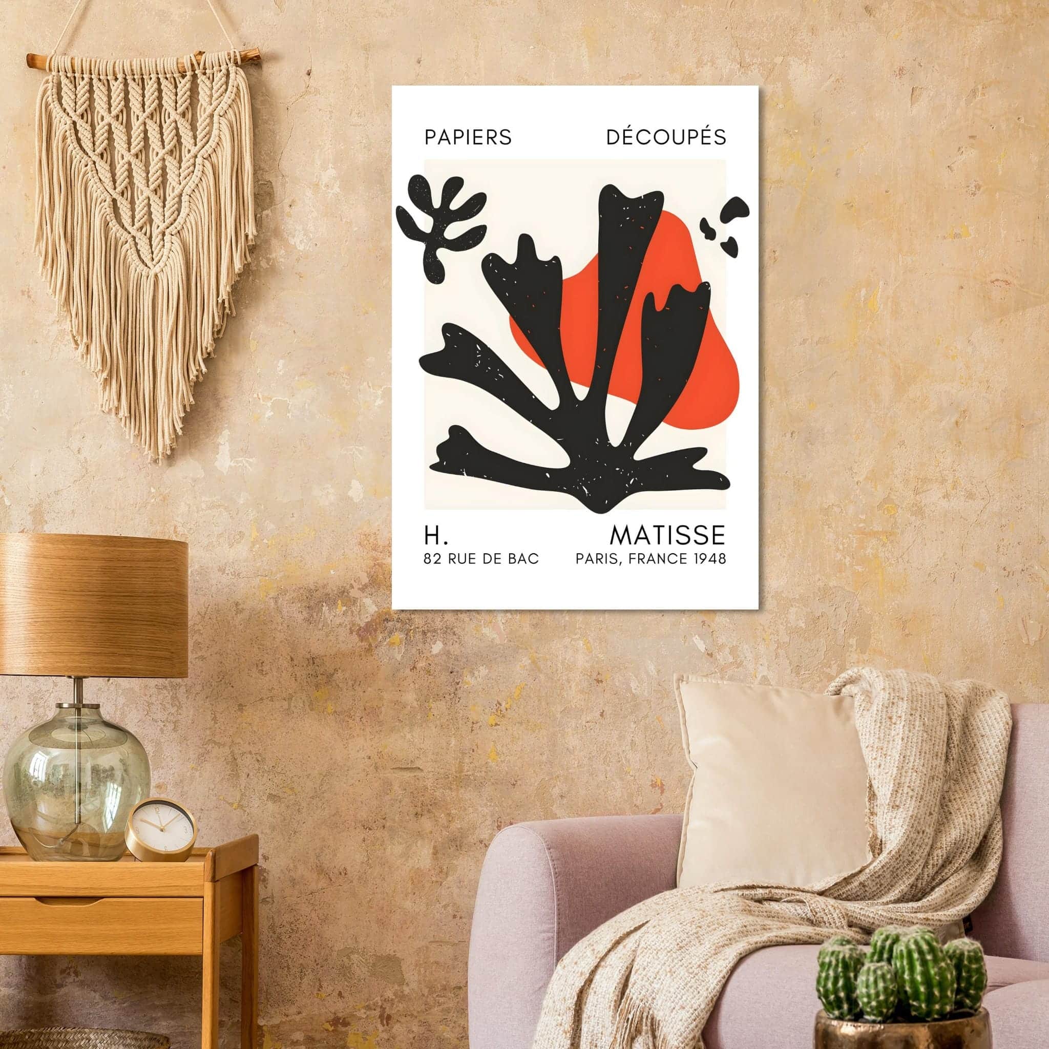 Artfulprints Poster Matisse – Abstract bloom black  - 70x100 cm - Zwart