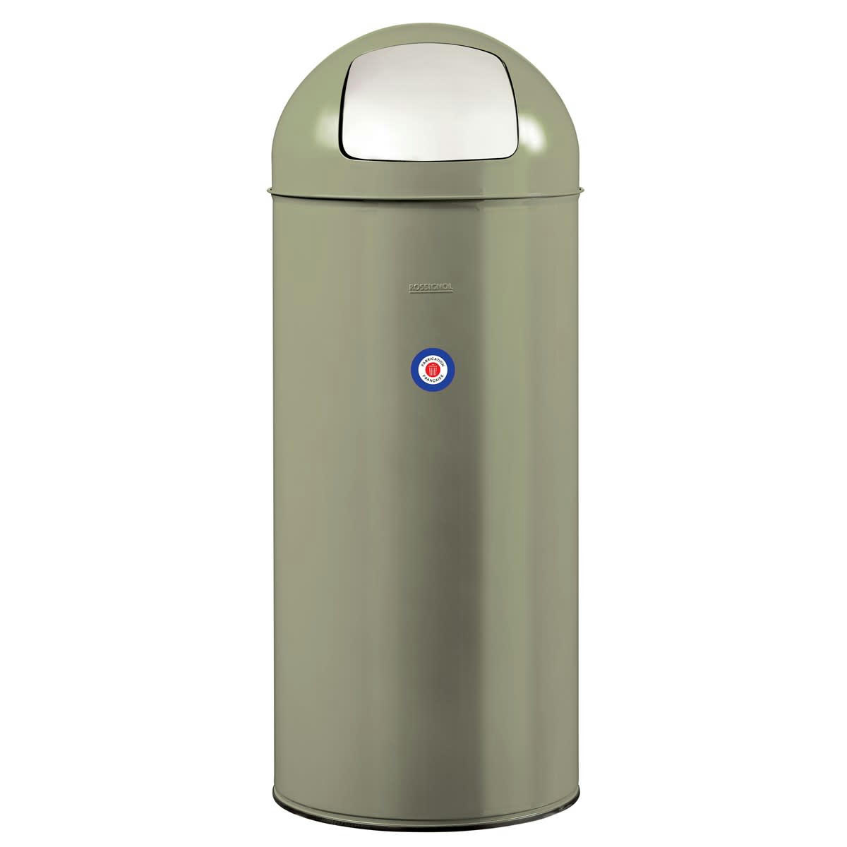 VINTAGE - Poubelle à trappe 45L en Métal Vert kaki