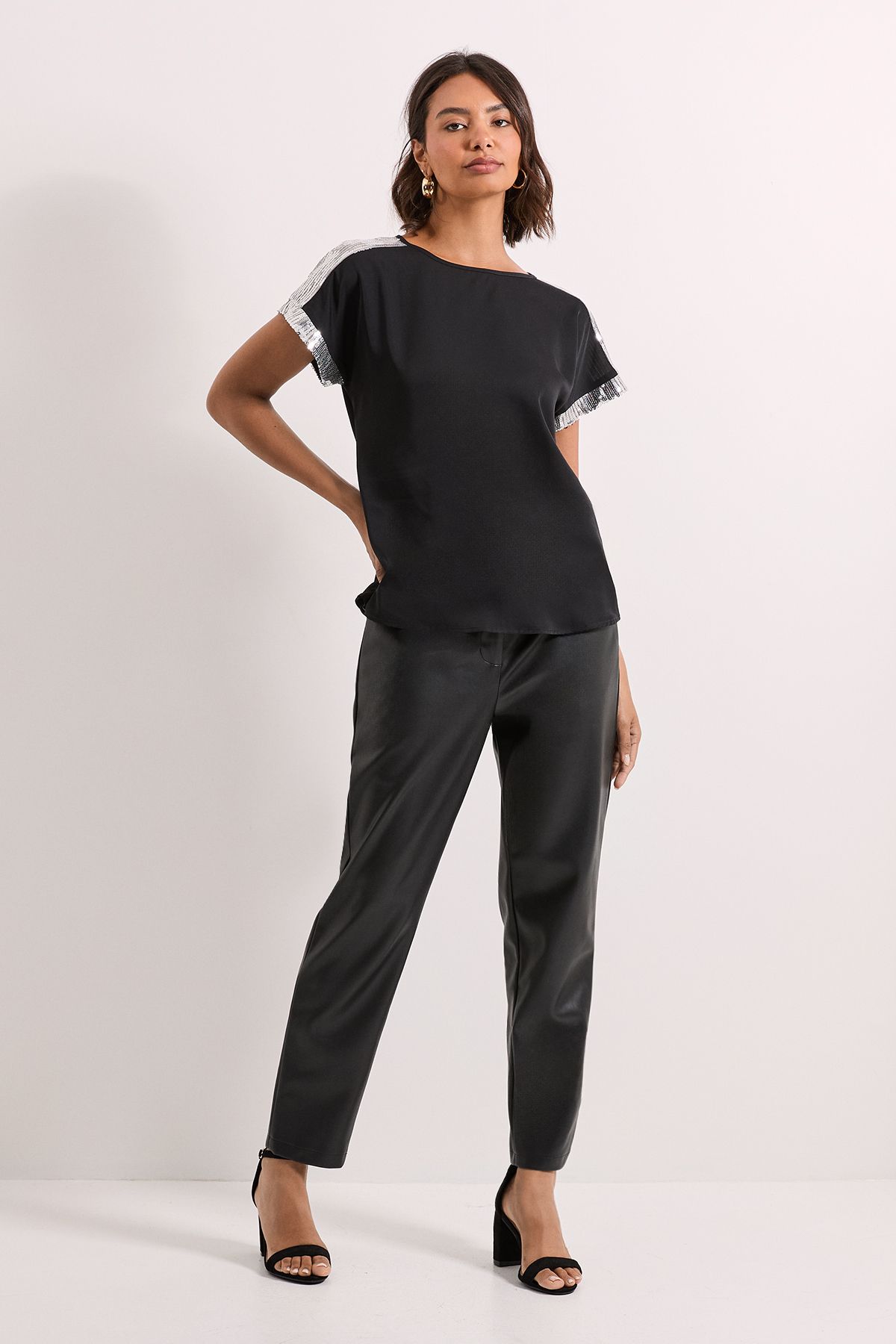 Dorothy Perkins Short Sleeve T-Shirt Sequin Blouse