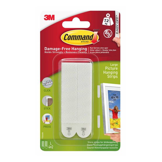 Command Large Picture Hanging Strips 4 Pieces