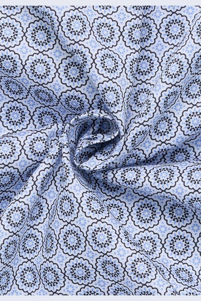 ETERNA Modern Fit Dynamic Cotton Hemd blau, Bedruckt (super langer Arm)