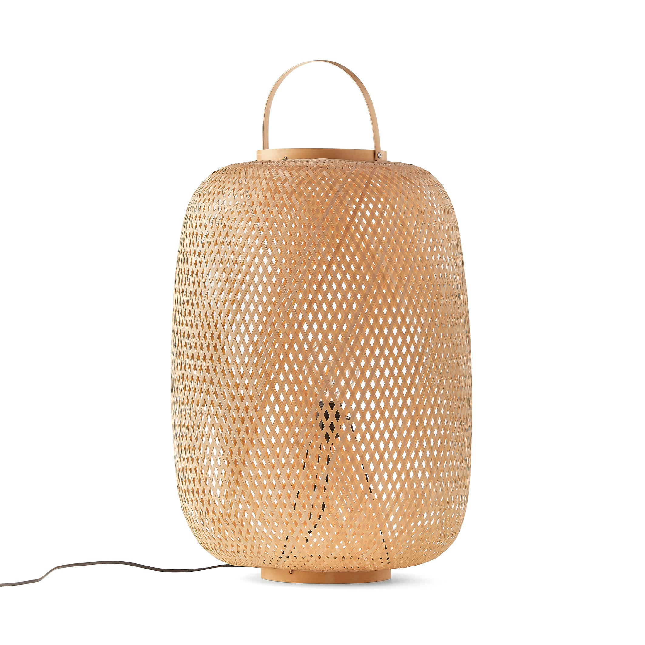 Lampe à poser bambou tressé H70 cm, Katia