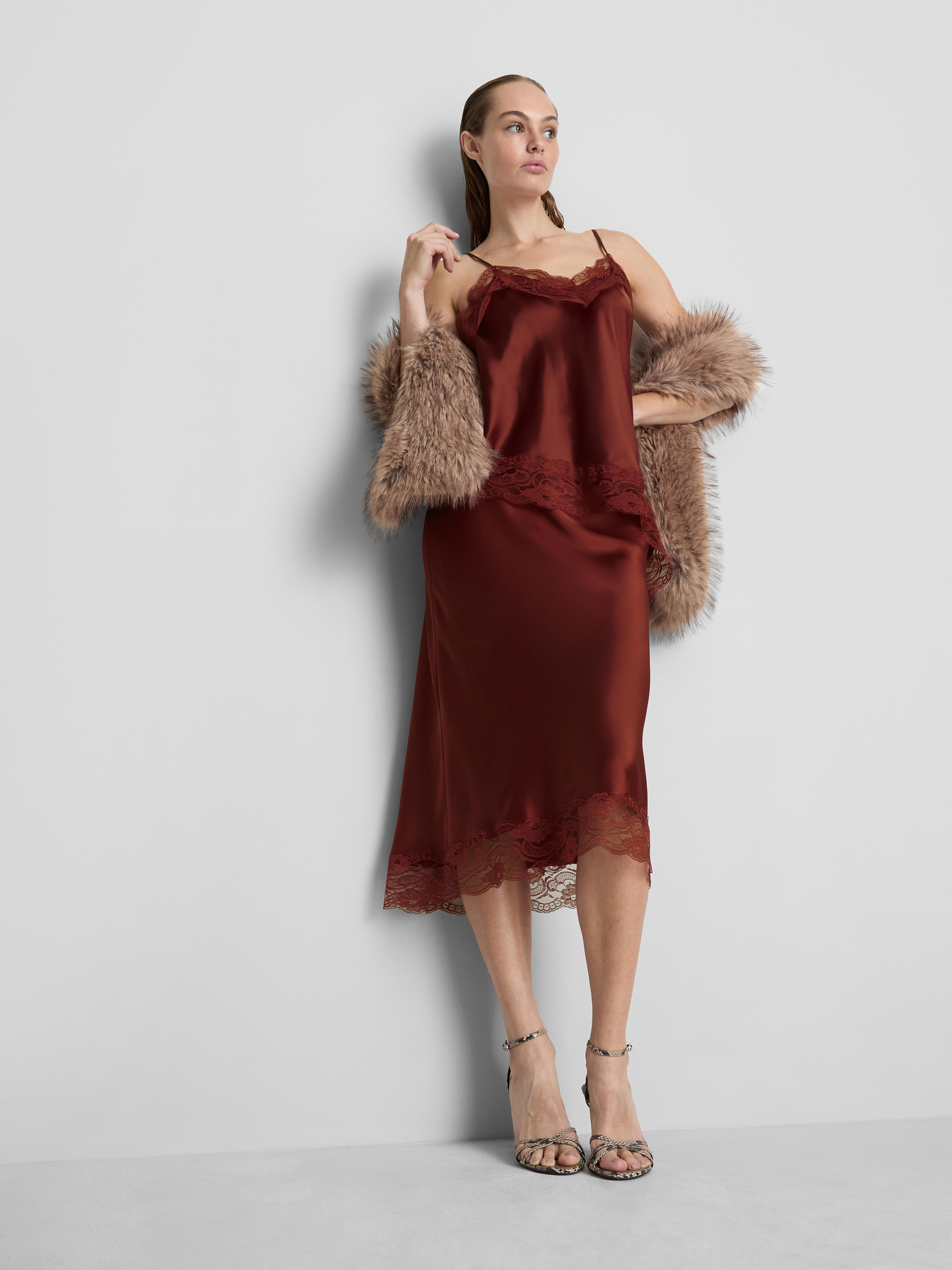 Asymmetric Satin Lace Cami