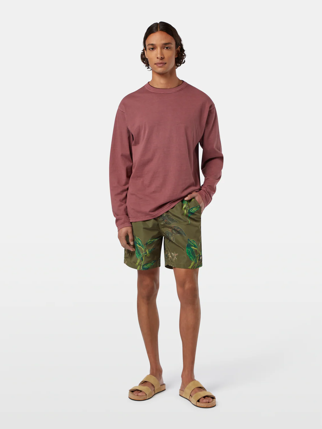 Military Print Mid-Length Swim Shorts
