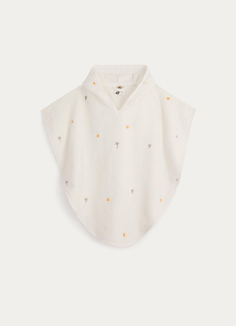 PONCHO DE BAIN EN ÉPONGE PALMIER ÉCRU