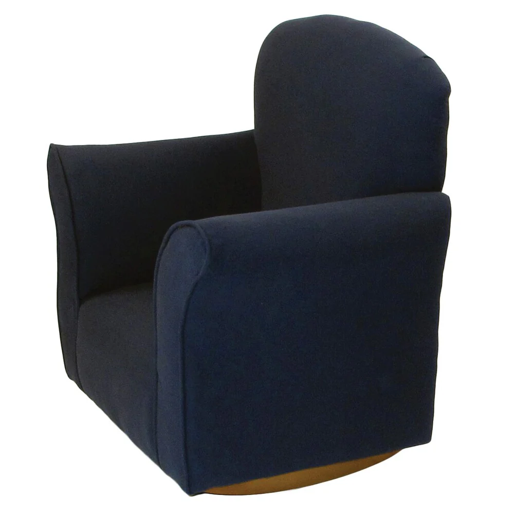 Dozydotes Navy Cotton and Wood Toddler Rocking Chair