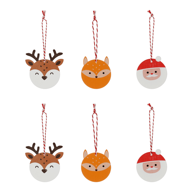 KIT COM 6 PINGENTE ELEMENTOS NOEL COLORFUN XMAS
