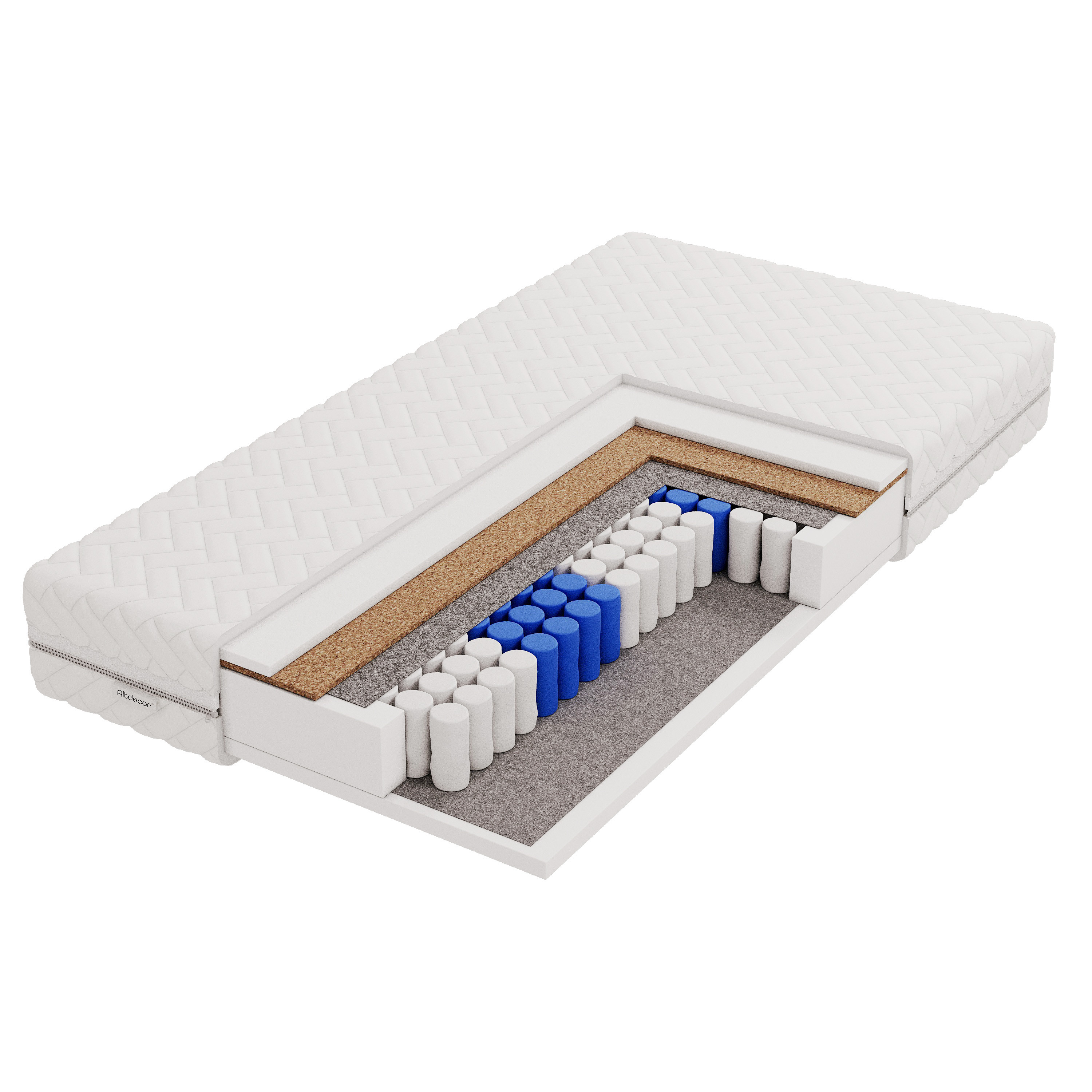 Materac sprężonowy kieszeniowy 7 stref -twardość H3|H4 - LOTULA 80x200 cm