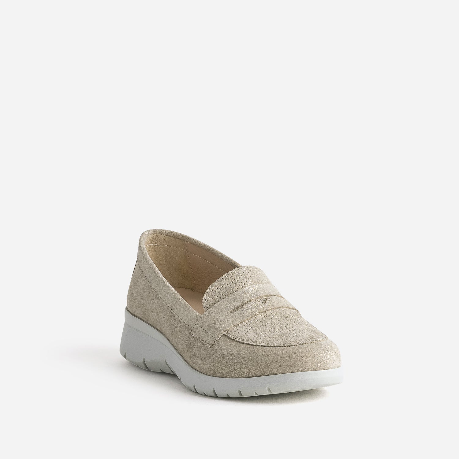 Mocassin FRANCE ARNO doré cuir velours