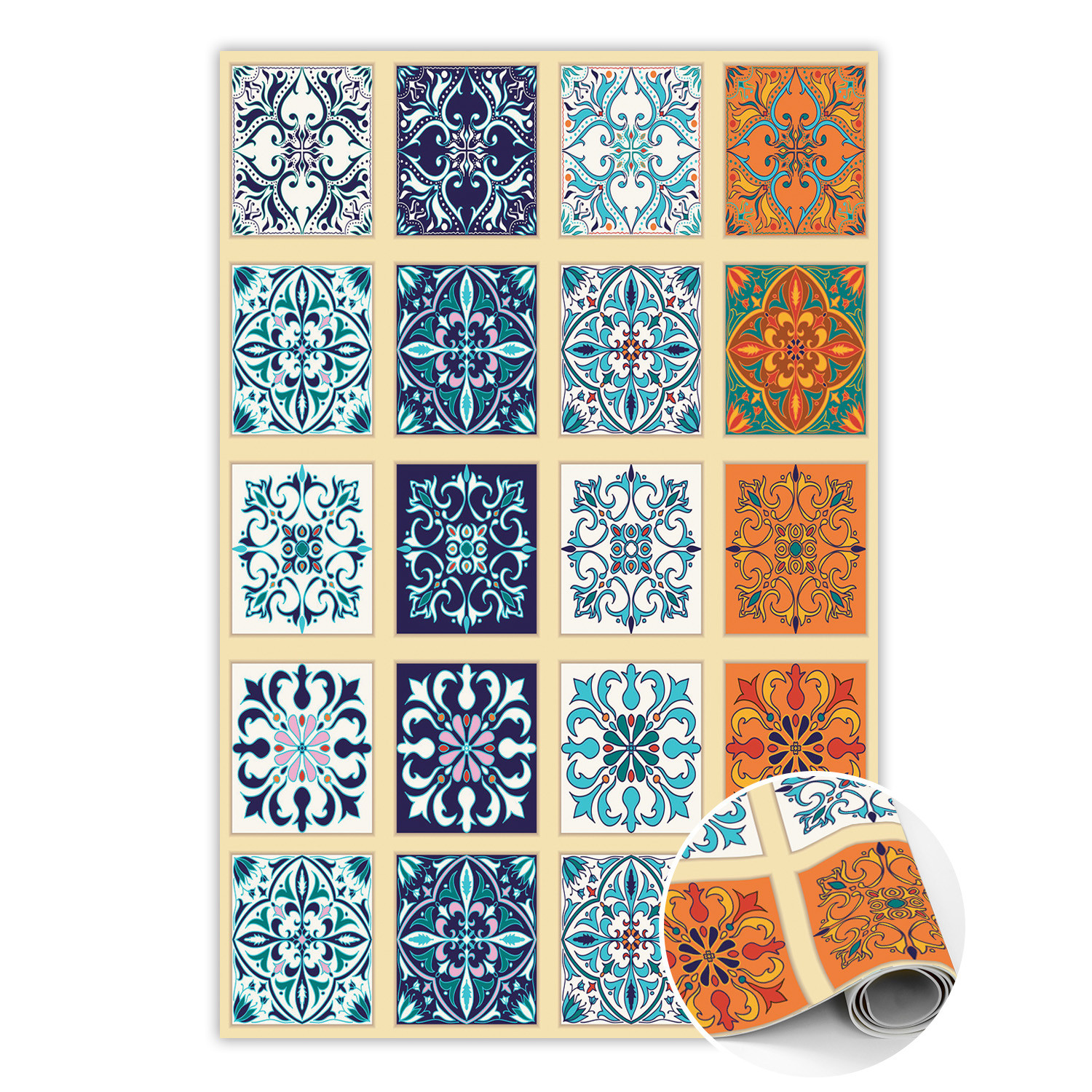 Dywan winylowy do domu Greckie kafelki 60 x 90 cm