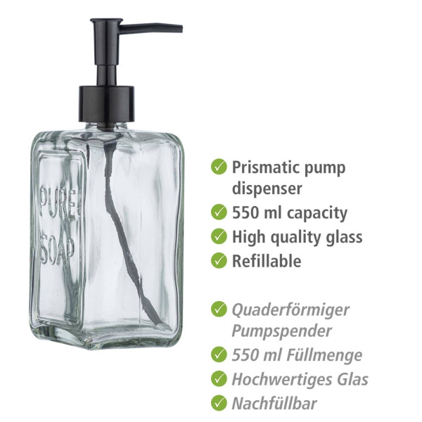 Dozownik do mydła w płynie, szkło, 550 ml, WENKO