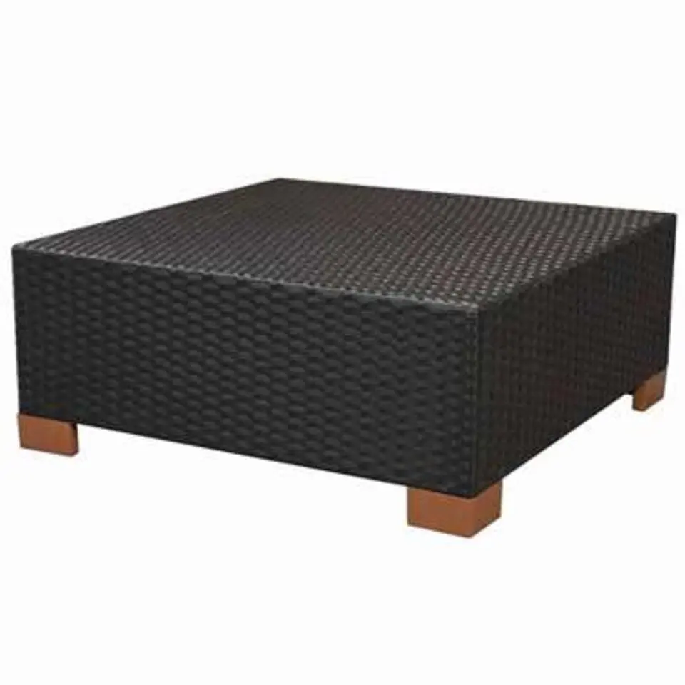 vidaXL - Tuinbank Set - Zwart - Poly rattan