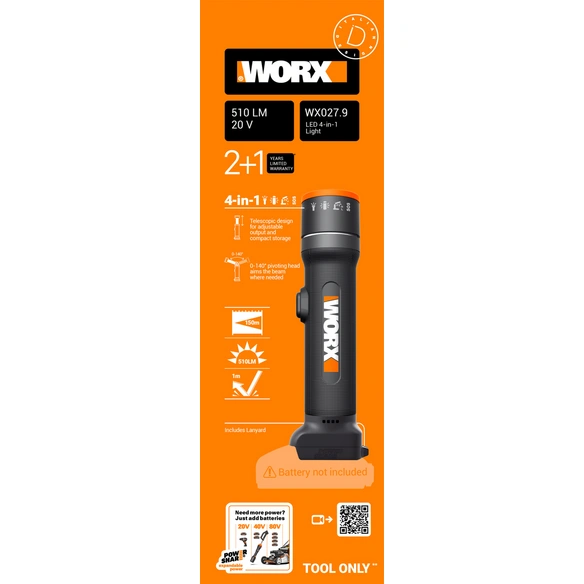 LED-Lampe, »WX027.9«, 4-in-1, 20 V, ohne Akku