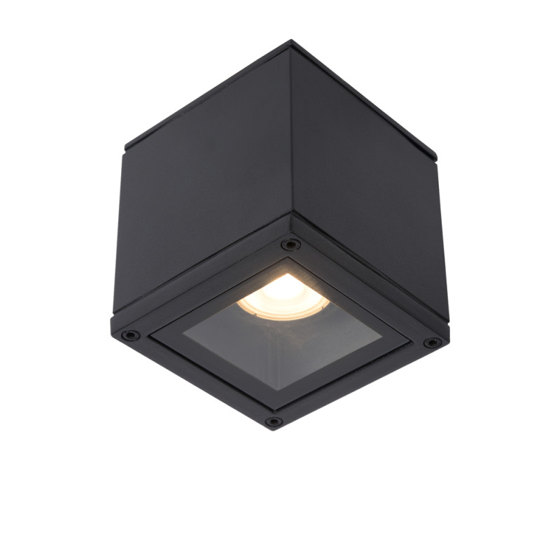 Spot pour salle de bain Aven noir carré GU10 50 W LUCIDE