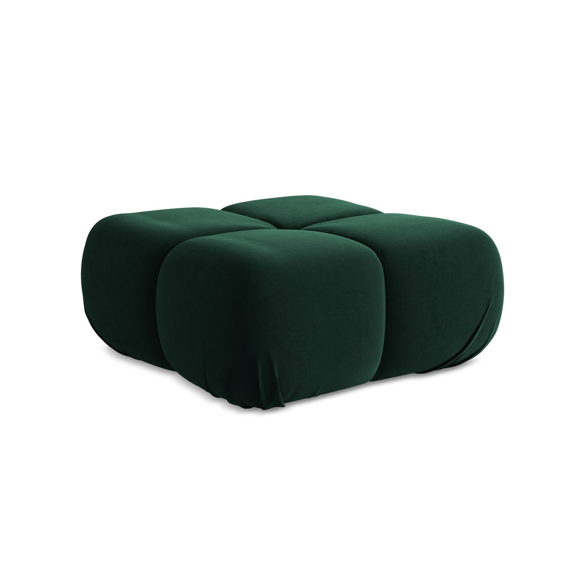 LaMiaSofa Poef Sanremo - velours - flessengroen - 95x95x41