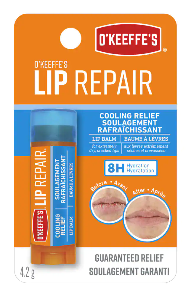 O'Keeffes Cooling Relief Lip Repair, Moisturizing Lip Balm For Dry, Cracked & Sore Lips