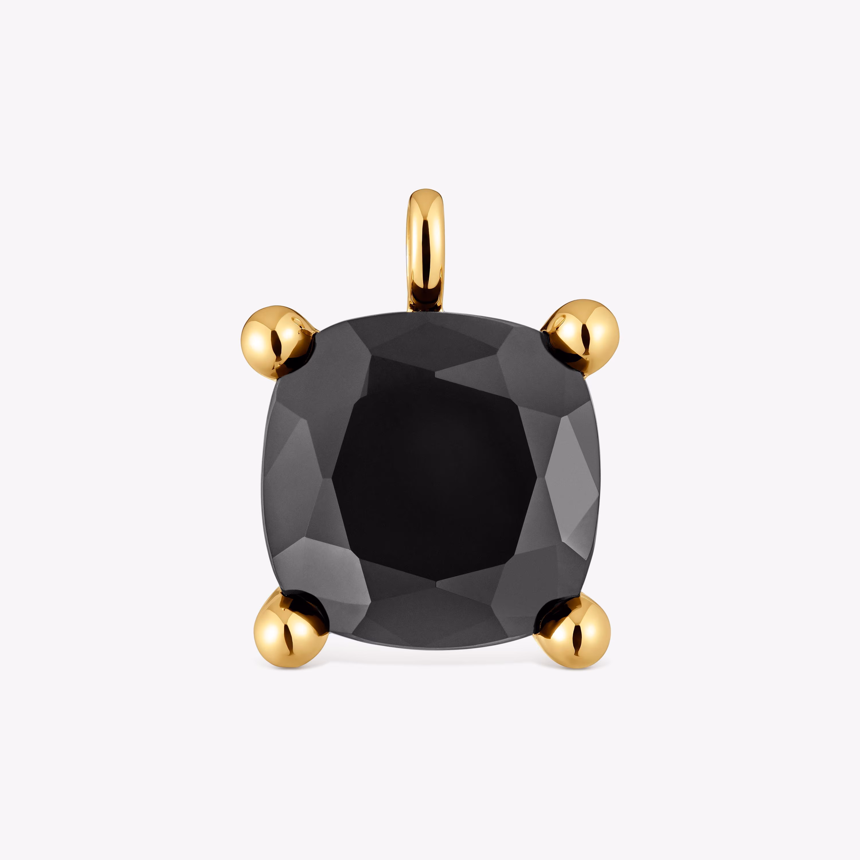 Colgante grande con baño de oro 18 kt sobre plata y ónix Color Black