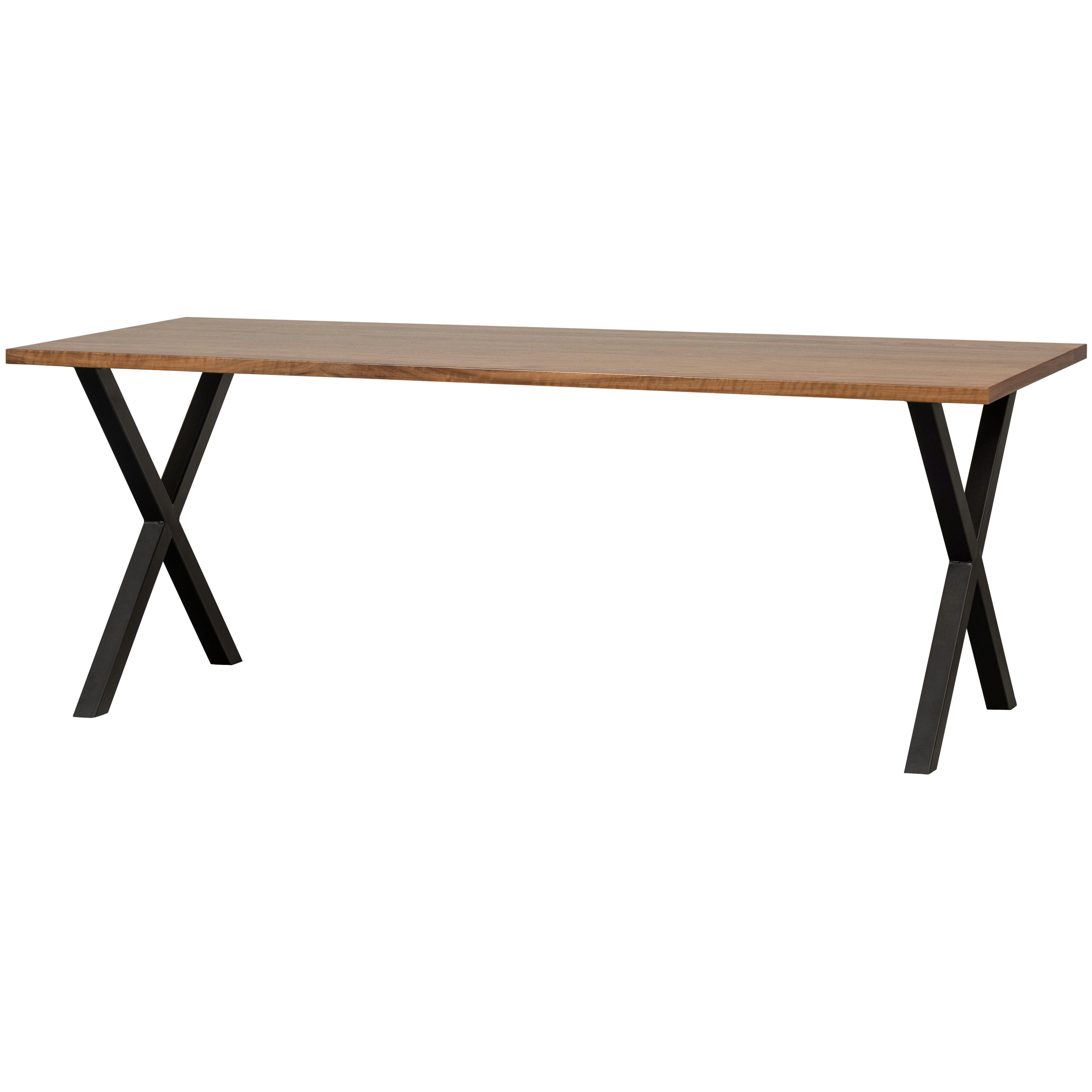 JIMMY - Table à manger en placage noyer 6-8 personnes, 200x90 cm